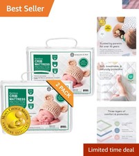 Baby Crib Mattress Protectors 2 Pack - Secure Fit  Noiseless Design for Comfort