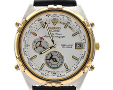 EXC 5 SEIKO World Timer 6M15-0020 Chronograph Quartz Men's Watch From Japan