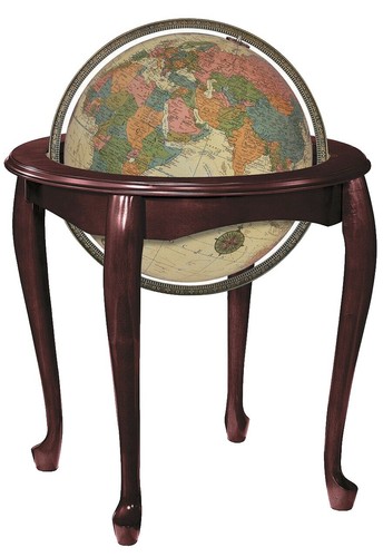 Globus Globe terrestre en laiton nickelé 14,5 x 19 cm BLEU FONCé Sea