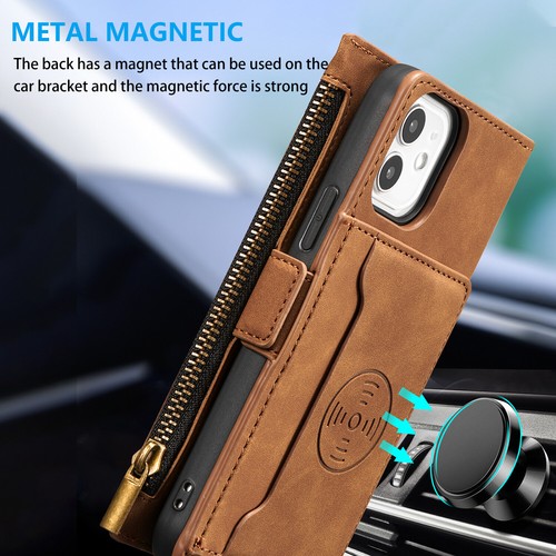 Magnetic Zipper Leather Card Wallet Case For iPhone 14 Pro Max 13 12 11 XR XS 87 - Picture 6 of 50