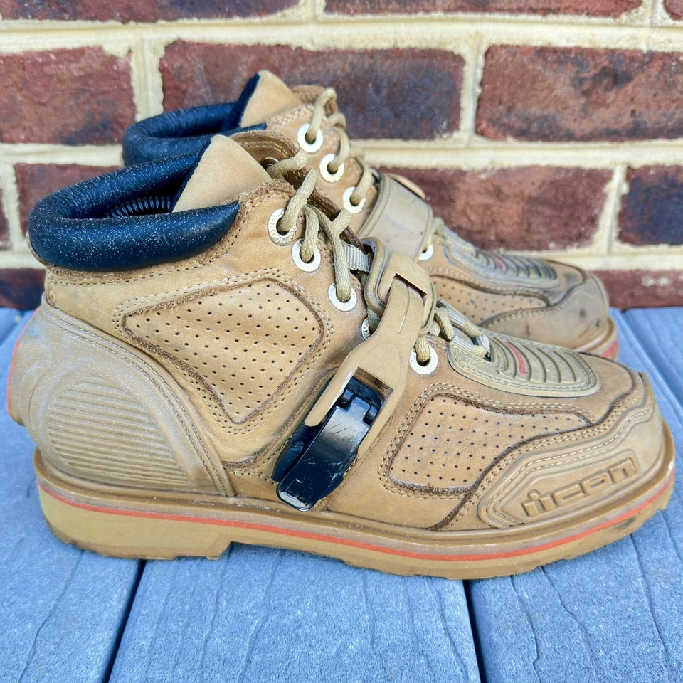 Botas Icon Field Armor masculinas tamanho 8 Chukka botas de motocicleta tecnologias de asfalto - Imagem 2 de 4