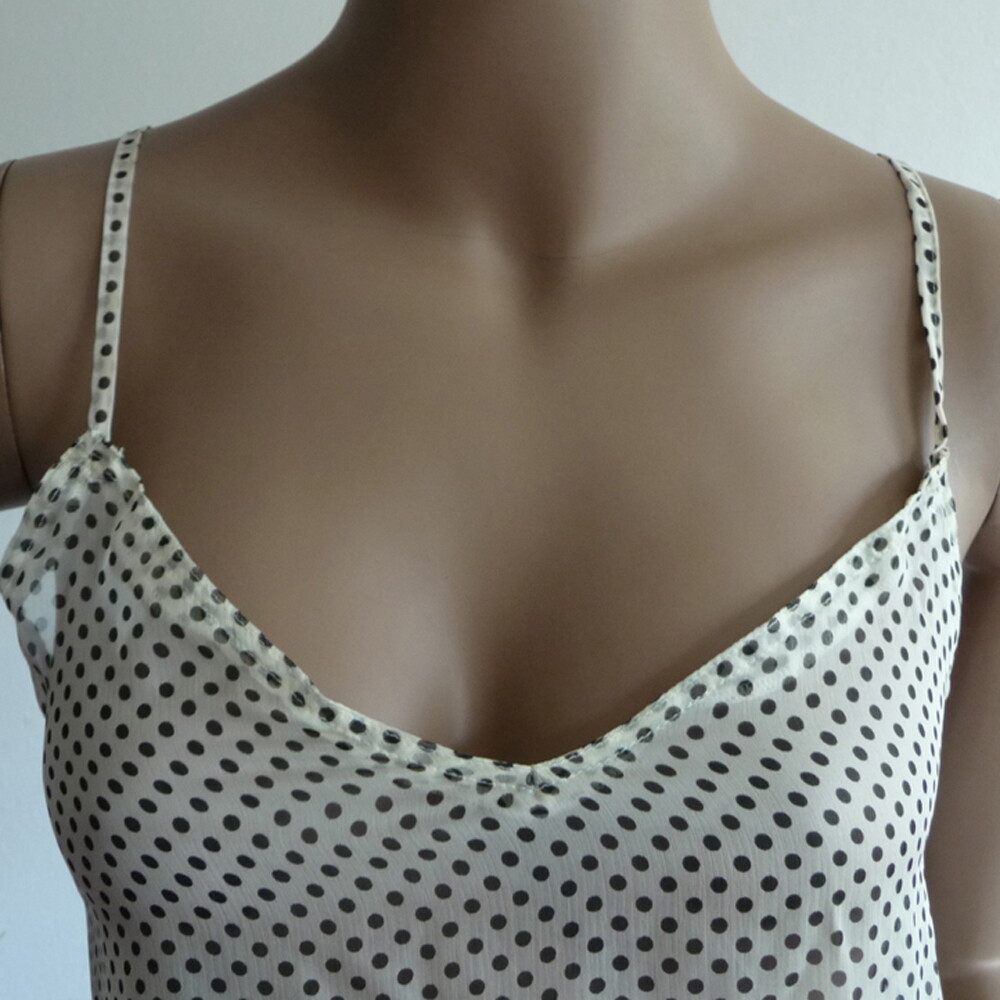 ALTRA Camicia da notte in seta lingerie di lusso bianco e nero Millesia 2090 pura seta 42