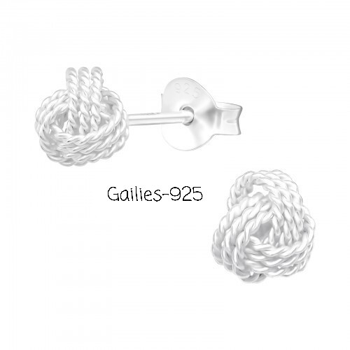 Boucles D'oreilles 925 Argent Avec Nœud Et Diamant Noir 1/7ct - Style Clous, Amour Et élégance