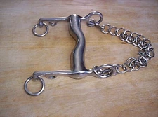 Used SS Low Port Weymouth  Dressage Bit  4 1/2"  Mouth 5" Shanks Stainless Curb