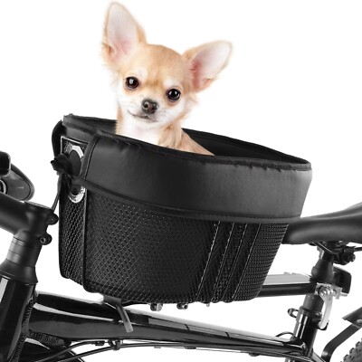 Dog Bike Basket Pet Cat Mountain Bike Shopping Basket Up to 15lbs Small Dogs