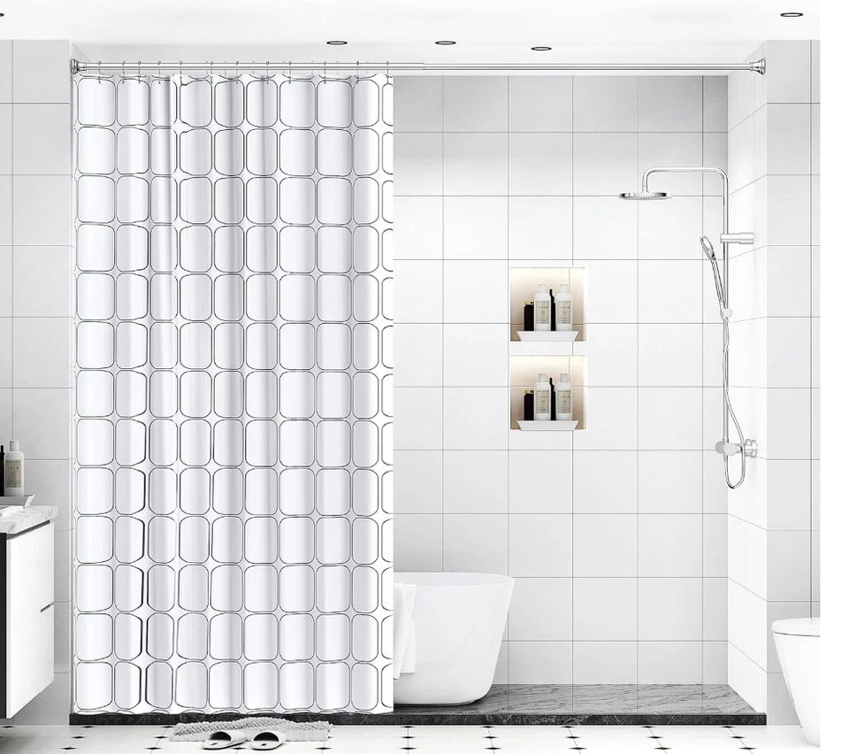 Adjustable Tension Rod Chrome Shower Curtain Rods, 43-72 In, Rust Resistance, - Image 3 of 4