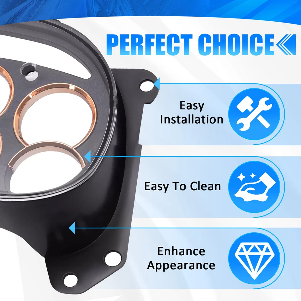 Gauge Cluster Lens Cover Gold Trim Rings for GM Trucks SUVs 2003 2004 2005 2006 Foto 4 de 4