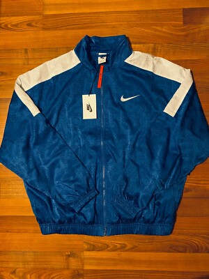 NEW Nike X Clot Air Force Blue Silk Track Jacket RARE Chen Dunk CT4083-480 Large