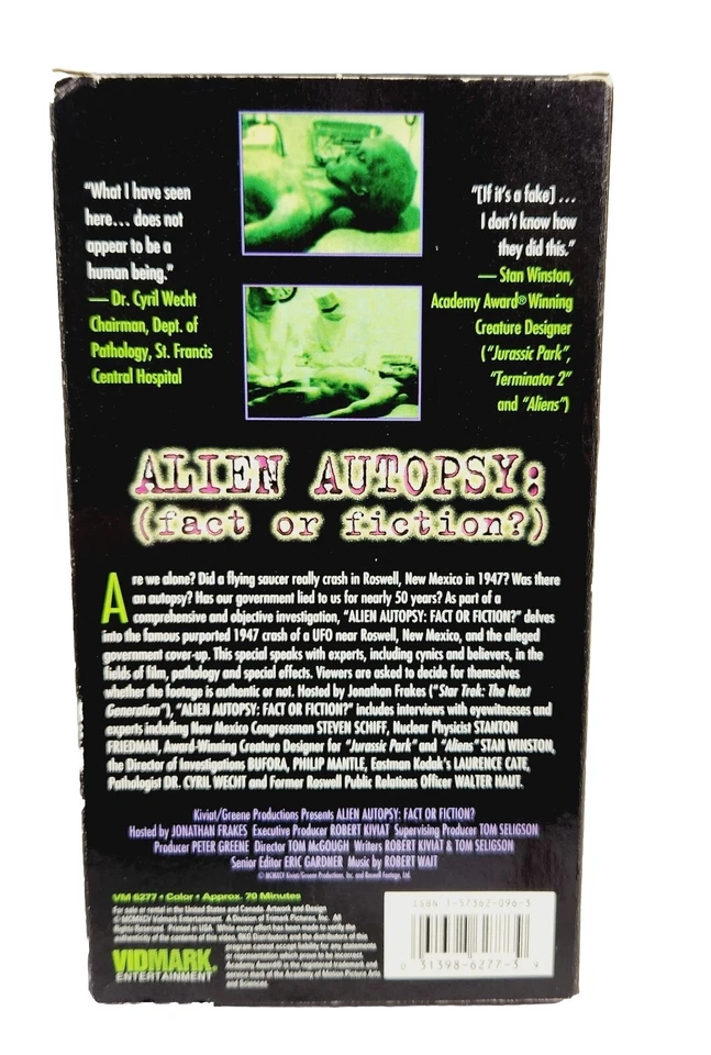 Alien Autopsy: Fact or Fiction (VHS, 1999, Uncut) - Image 2 of 4