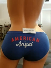 VICTORIA'S SECRET ROYAL BLUE AMERICAN ANGEL GLITTER HIPHUGGER QUICK SHIPPING!!