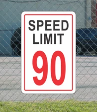 RED Speed Limit 90 Metal Sign for Street Road Highway Parking Lot 12"x18" mph