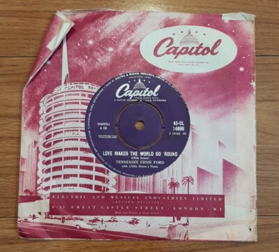 Tennessee Ernie Ford UK import 45 Love Makes the World Go 'Round Sunday Barbecue