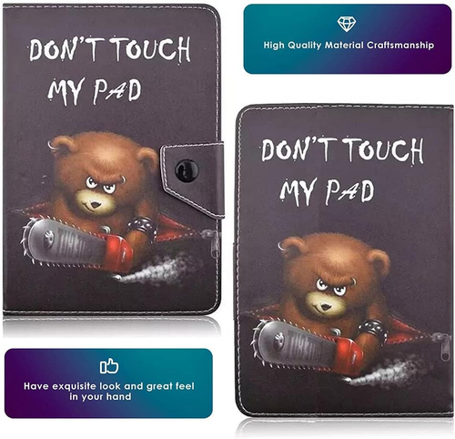 10.1" Tablet Case - Folio Stand, 4 Rings, 9.6-10.5" Tablets - Star crown - Picture 4 of 8