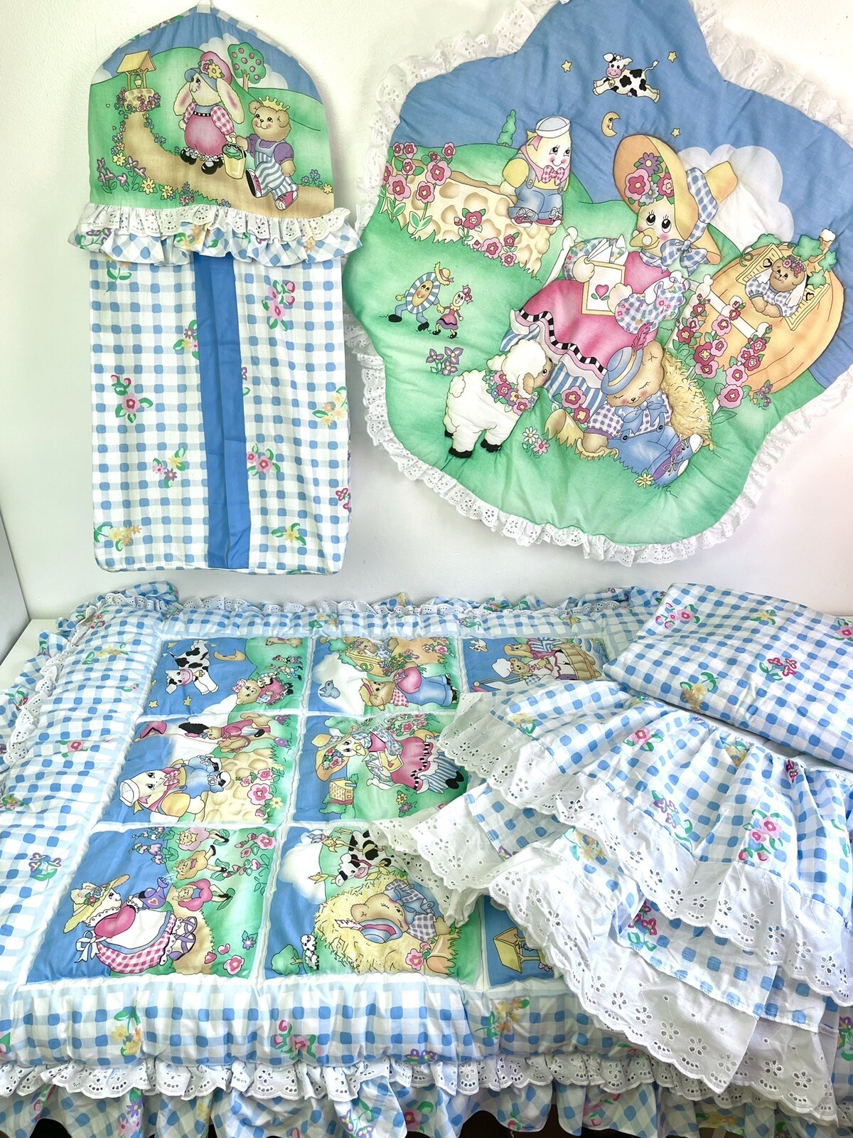 Red Calliope 5Pc Crib Set 1993 Baby Bedding Good Condition eBay