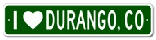 Custom City Limit Sign I Love DURANGO COLORADO Personalized Decor Aluminum Metal