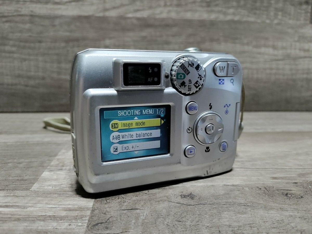 Nikon CoolPix E3200 3.2MP Compact Digital Camera Zoom Silver WORKS