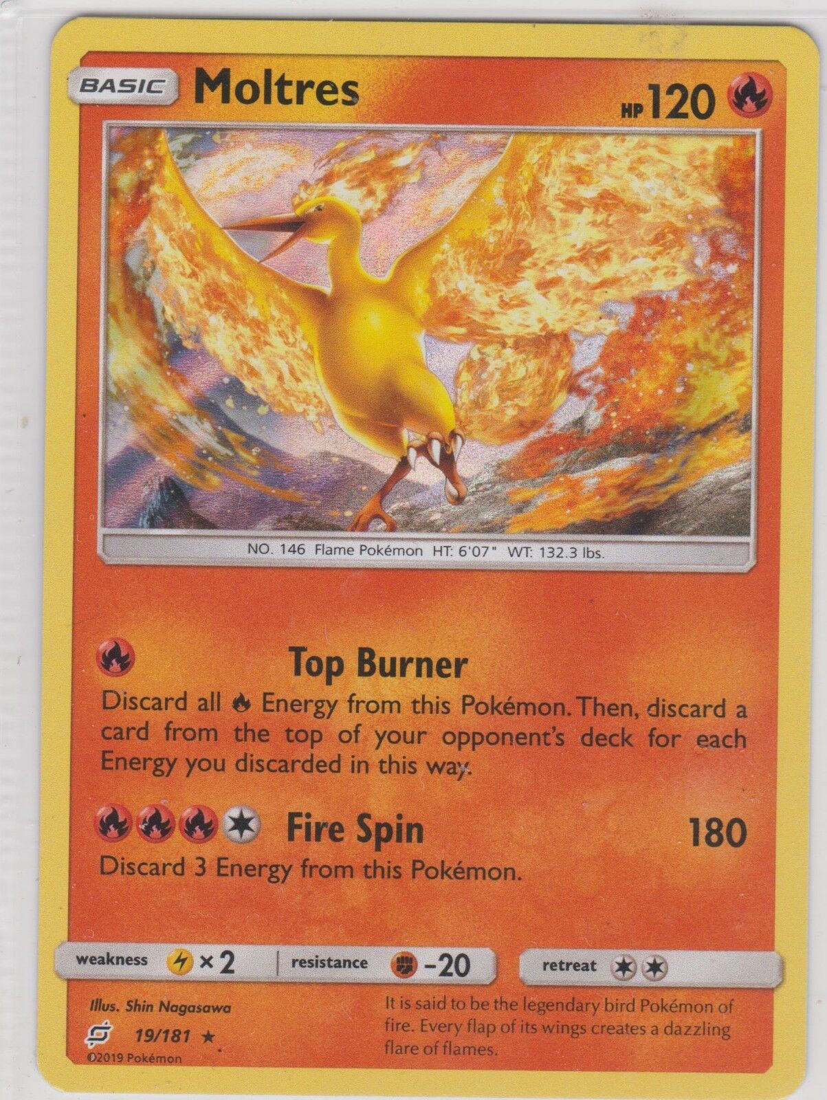 Pokemon Card - Team Up 19/181 - MOLTRES (holo-foil):  - Toys,  Plush, Trading Cards, Action Figures & Games online retail store shop sale