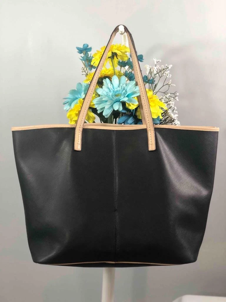 COACH Metro Black & Tan Saffiano Leather Large Tote Bag #F24341 | eBay 