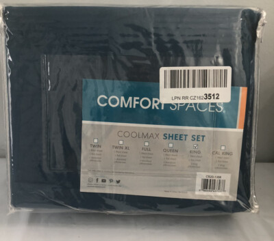 Comfort Spaces Coolmax Moisture Wicking Sheet Set Super Soft, Fade Resistant-Kin