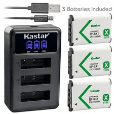Kastar NP-BX1 Battery Charger for Sony Cyber-Shot DSC-RX100 II III HDR-AS100V