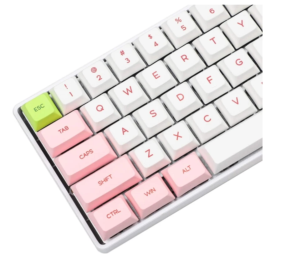64 key PCB PInk and white RGB light PC Gaming mechanical keyboard extra 3 socket - Image 3 of 4
