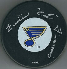 Autographed EMILE FRANCIS HOF  St Louis Blues Hockey Puck - w / COA