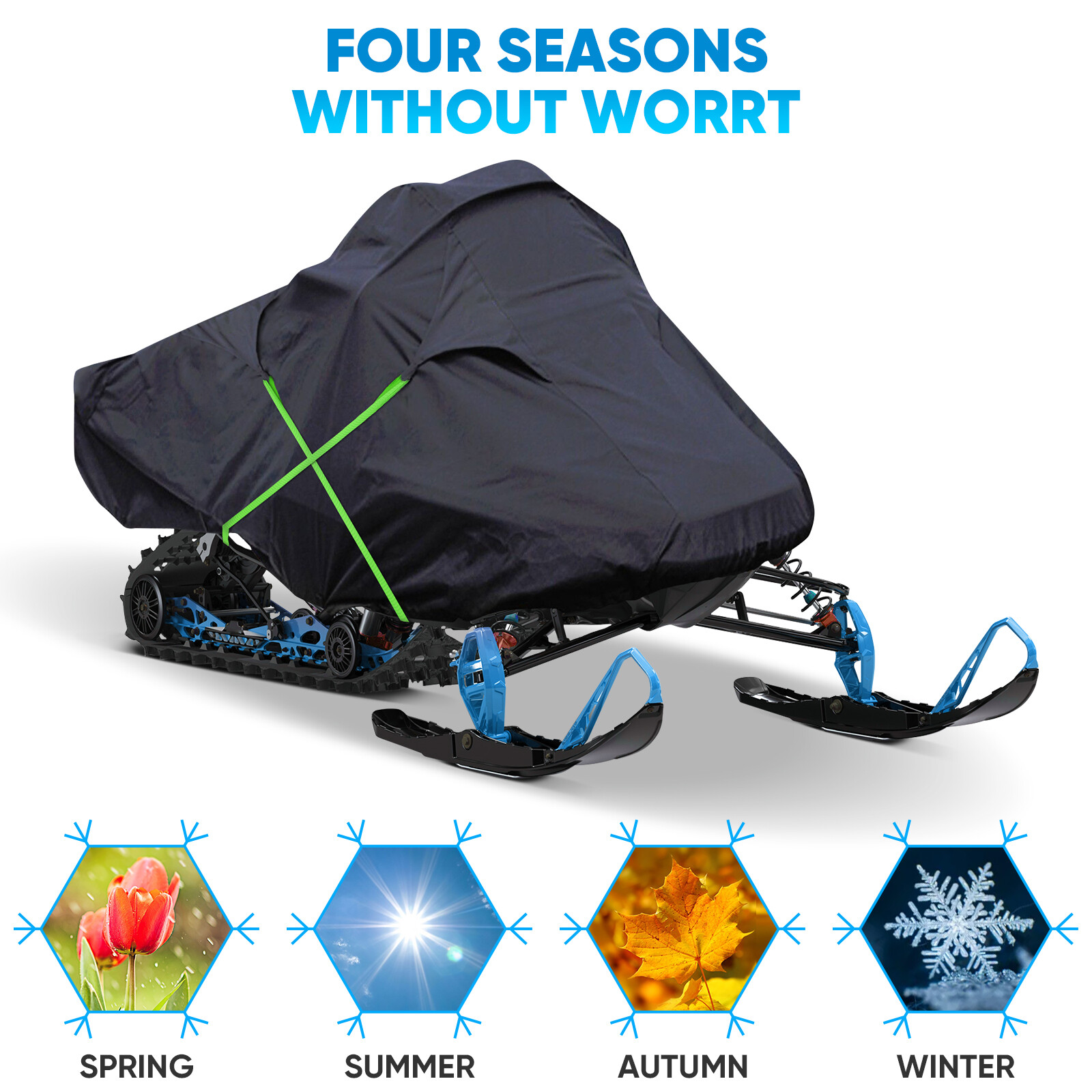 145" Snowmobile Cover Sled Ski Storage Cover Universal for Yamaha SkiDoo Polaris
