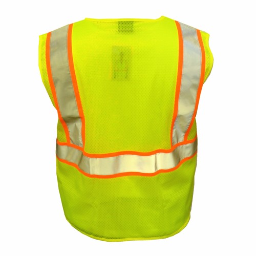 Hi Vis ANSI Class 2 Reflective Tape Safety Work Lime Green Vest High Visibility - Picture 3 of 5