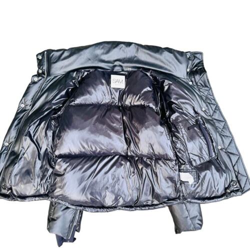 SAM. NYC Vegan Athlete Puffer Coat Size Medium Jacket Black Goose Fill Ski Snow - Picture 4 of 7