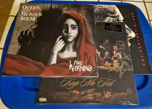 THE WARNING-LOT  3 Vinyl-QUEEN OF THE MURDER SCENE-XXI CENTURY BLOOD-KEEP ME FED