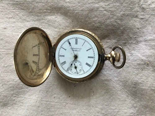 Vintage Waltham Small Pocket Watch Gold Toned for Repair