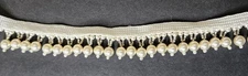 Luxury White Pearl Beaded Fringe Trim – 4.5 Yards Designer Embellishment