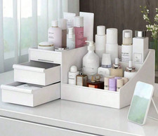 Desktop Makeup Organizer with Drawers - Cosmetic Office Storage Box