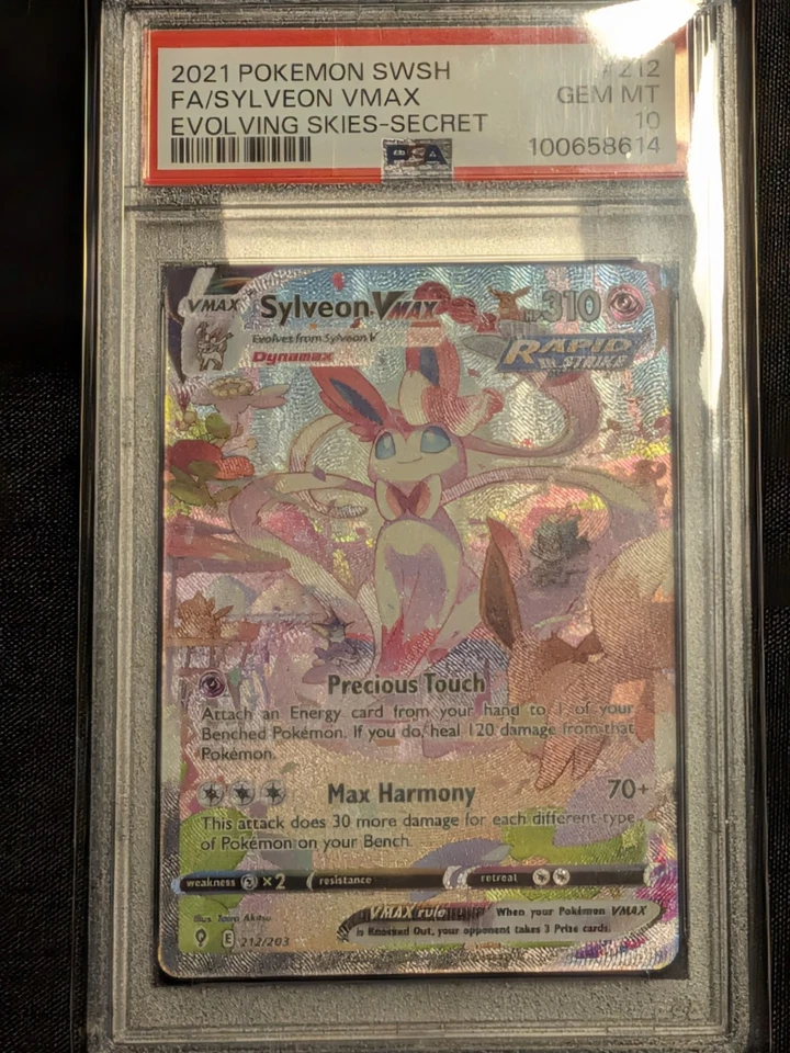 PSA 10 Pokémon Sylveon VMAX 212/203 Evolving Skies Alt Art - Image 3 of 4
