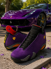Men's All Size US Jordan 14 Purple Ferrari PE 7-12 NEW