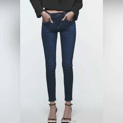 Zara Z1975 Basic Denim Skinny Jeans Dark Indigo Blue Size 2 NWOT