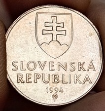 Slovakia 1994 :  a 10 Halierov coin from the Slovak Republic. #AgC101