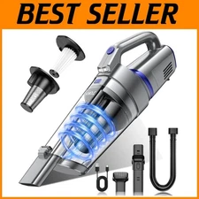 Strong Suction Hand Vacuum - Washable Filter, 400ml Cup
