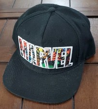 MARVEL COMICS Logo Sublimated Bill Snapback Cap Hat Spiderman Hulk Thor Ironman