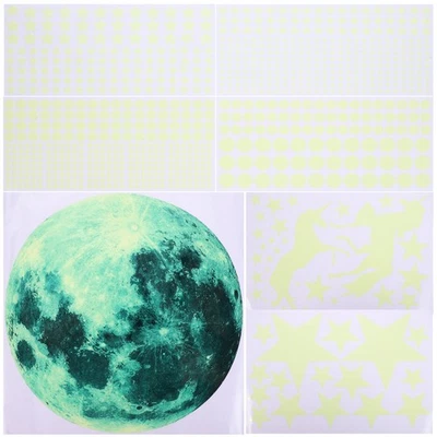 Large Moon Glowing Sticker Wall Decal Fluorescent Decoration Star - image 1 of 4