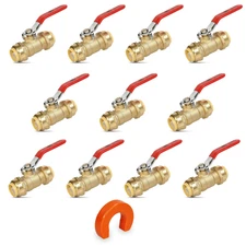10 PIECES 3/4" PUSH FIT BALL VALVE WITH REMOVING DISCONNECT CLIP