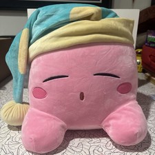 Sleeping Kirby In Blue Hat Plush Doll Dreamland no Hang Tag