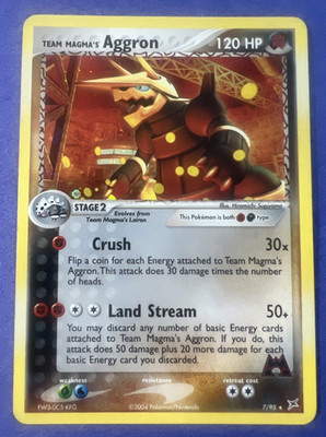 2004 Pokemon Team Magma vs Team Aqua Aggron 7/95 EX/MT