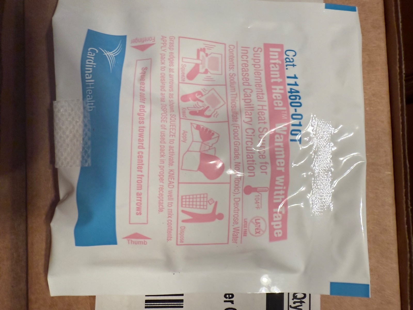 120 pcs Cardinal Health 4 x 4" Instant Infant Heel Warmers 11460-010T - New