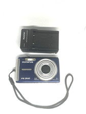 Olympus FE-340 8MP Digital Camera TESTED W/ Battery  Battery charger Blue 