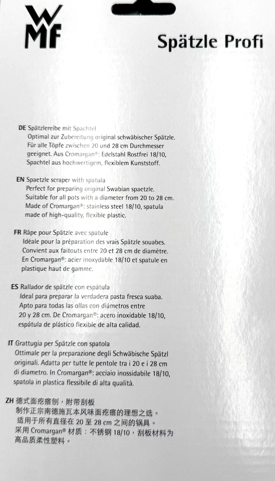 WMF Spätzle-Profi Spätzlereibe Spätzlehobel mit Teigschaber Kunststoff Cromargan - Bild 4 von 4