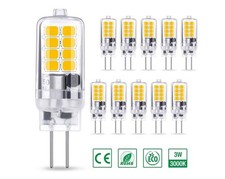 AMBOTHER G4 LED Bulb 10 Pack 2W 12V Warm White Bi Pin Capsule Light Save Energy