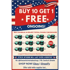 Longrich Bamboo Charcoal Soap Bundle - 10+1 pack