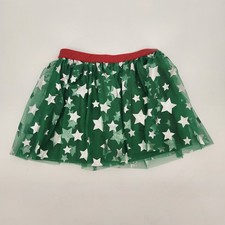 Holiday Time Girls Green Star Christmas Skirt Size (M 7-8)
