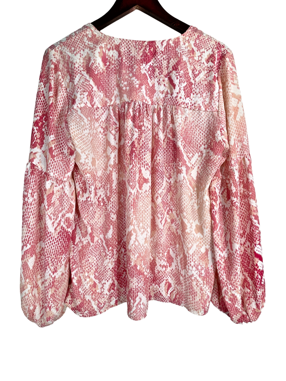CAbi Bethany Python Blouse Medium Pink Balloon Sl… - image 7